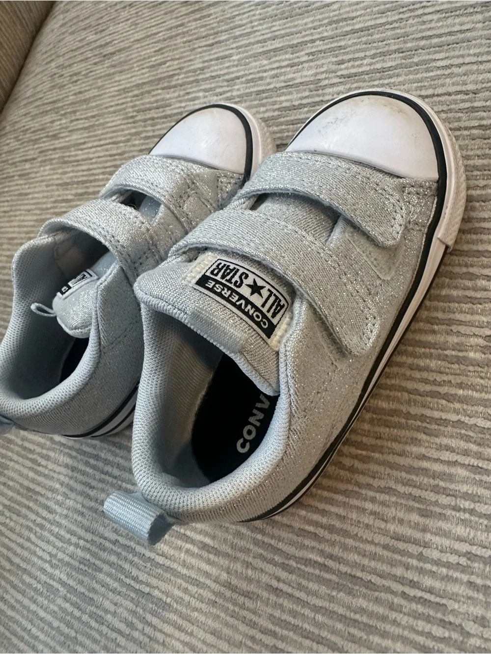 ✨ Converse All Star Silver Glitter Sneakers Toddler 7 ✨